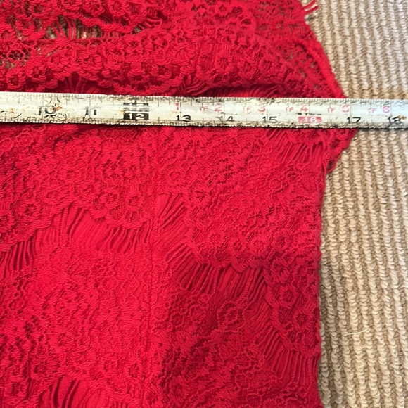 NWT FREE PEOPLE daydream lace red mini dress size small - Picture 12 of 15